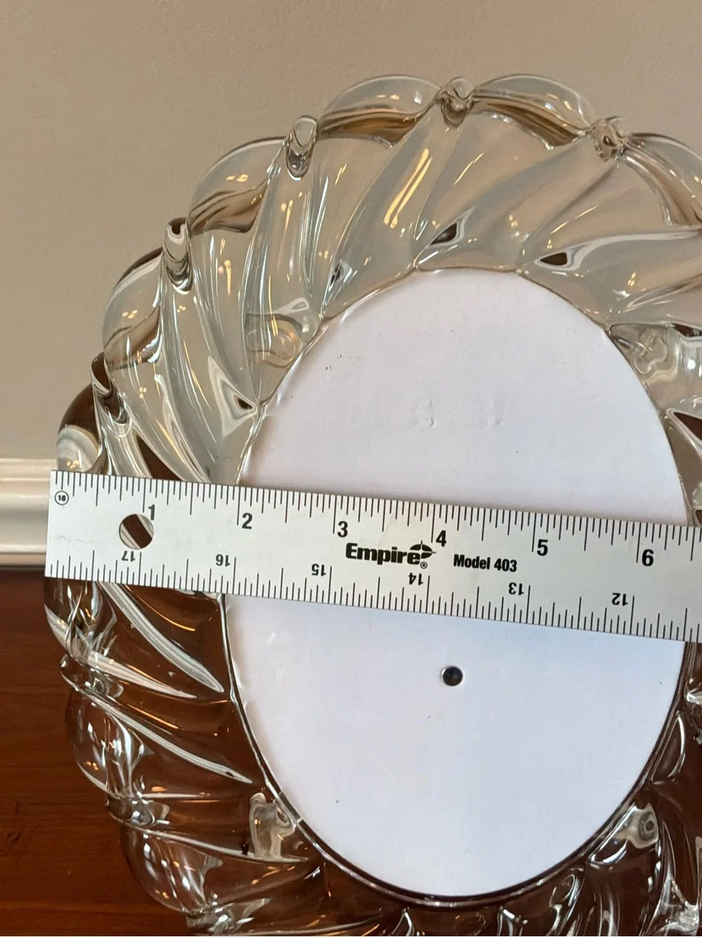 Mikasa Peppermint Clear Swirl Glass Decorative Oval Mirror